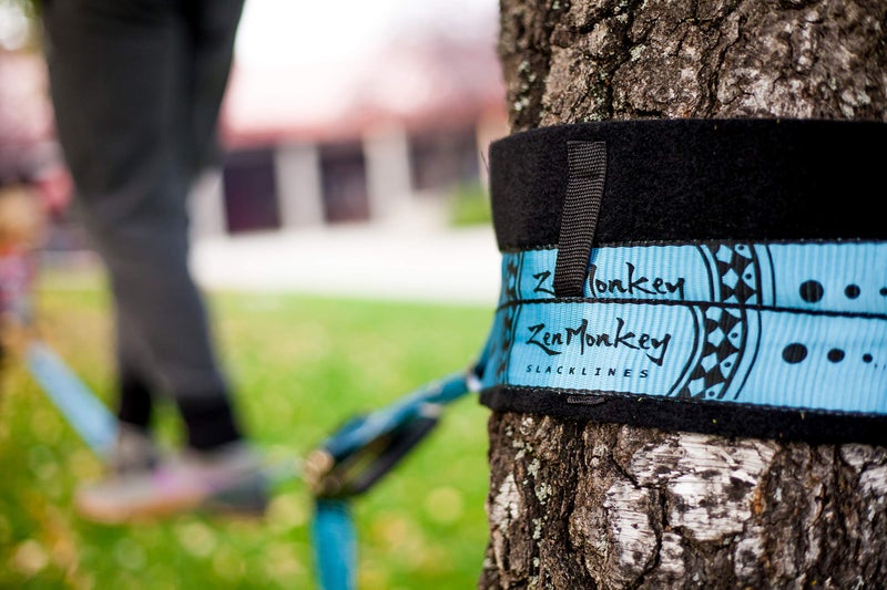 ZenMonkey Slacklines ZenMonkey Slackline Kit with Tree Guards, Fabric Carrying Bag and Instructions, 60 Feet, Easy Setup for Family, Kids and Adults - Image 4